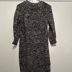 Black and Gray Marled Knit Sweater Dress - Zara